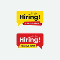 We are hiring join the team concept sticker banner template