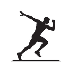 Fototapeta na wymiar Kinetic Mastery: Sportsman Silhouette Series Mastering the Kinetic Energy of Athletic Performance - Sportsman Illustration - Athlete Vector 