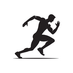 Energized Pursuits: Sportsman Silhouettes Capturing the Energized Pursuits of Athletes in Action - Sportsman Illustration - Athlete Vector
