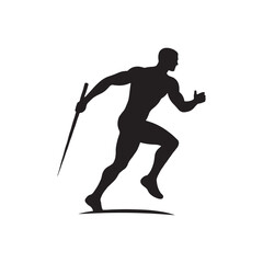 Athletic Allegro: Sportsman Silhouette Series Dancing in an Allegro of Athletic Grace and Precision - Sportsman Illustration - Athlete Vector
