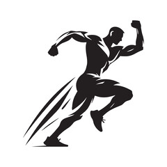 Dynamic Aspirations: Sportsman Silhouettes Inspiring Dynamic Aspirations in the World of Athletics - Sportsman Illustration - Athlete Vector
