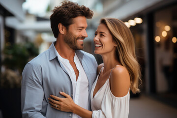 Fototapeta premium Happy Couple smiling to each other