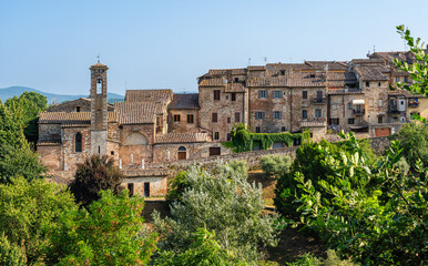 Fototapeta premium The picturesque village of Colle Val D'Elsa on a sunny summer day. Province of Siena, Tuscany, Italy
