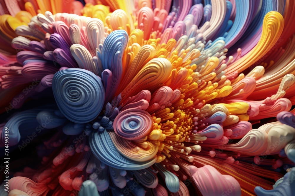 Wall mural abstract multicolor spectrum in stunning 3d render.