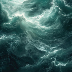 Fototapeta na wymiar A Painting of a Serene, Vast Ocean With Gentle Waves and Blue Skies
