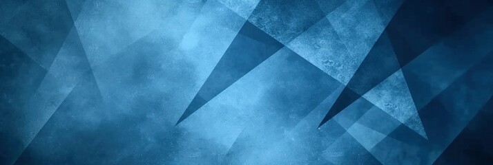 Dynamic Blue Abstraction: Triangles and Rectangles Form a Layered Composition, Defining a Modern Art Design for a Striking Website Banner - obrazy, fototapety, plakaty