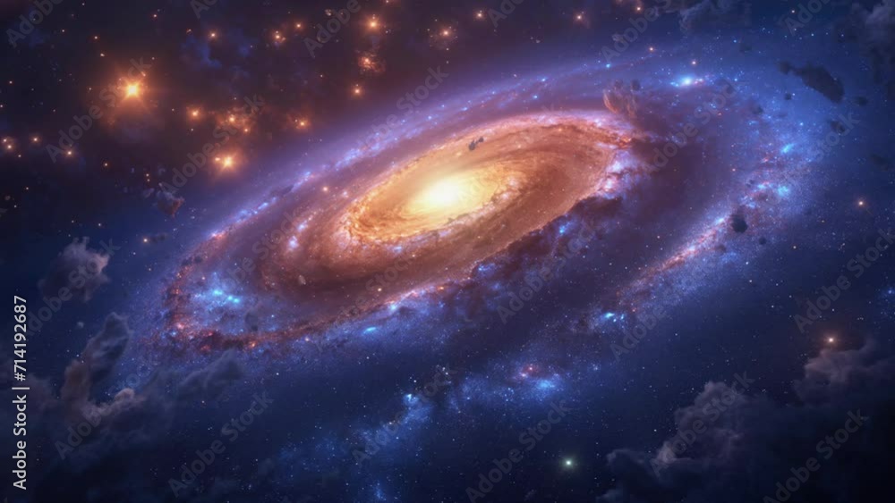 Poster loop animation of spiral nebula space towards bright light loop animation footage video background