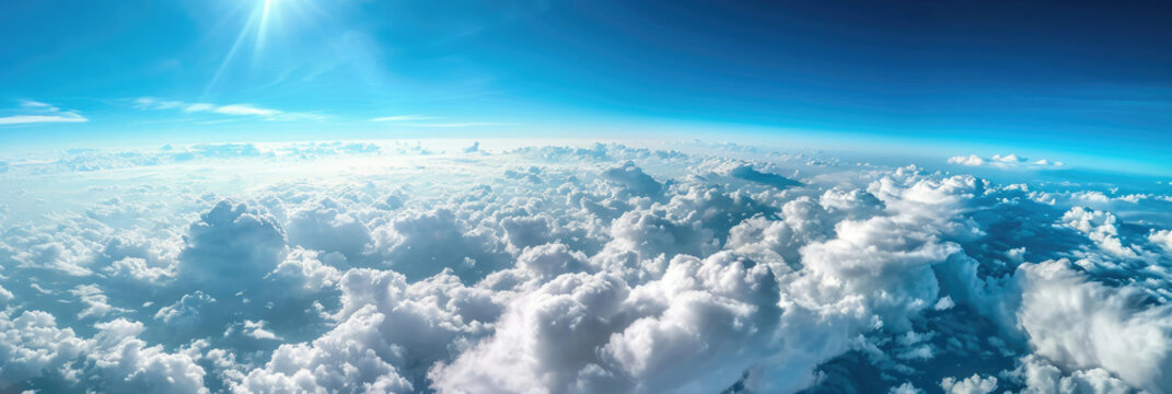 Aerial View of Sky and Clouds From an Airplane