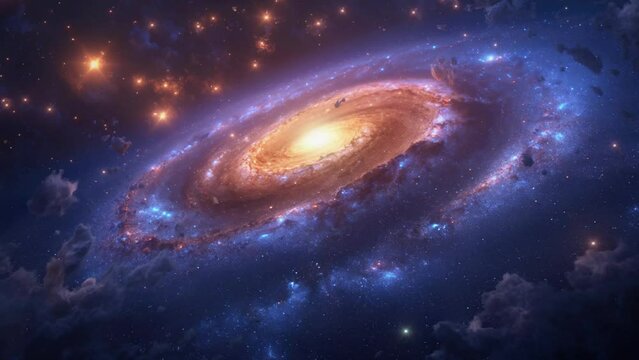 Loop Animation of Spiral nebula space towards bright light loop Animation footage video background