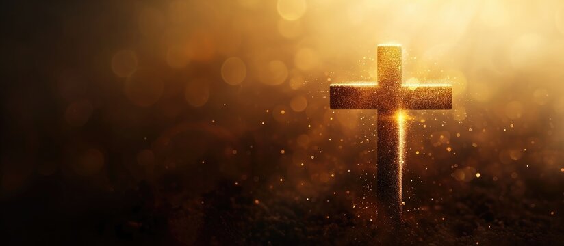 Blurry Christian cross symbol.