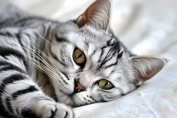 American Shorthair cat - Originated in the United States, known for their classic, muscular build and friendly, easygoing temperament
