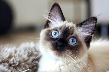 Balinese cat - Originated in the United States, a longhaired variant of the Siamese, known for their vocalizations and affectionate, loyal nature