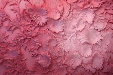 Pink marble, wall design, abstract bas-relief
