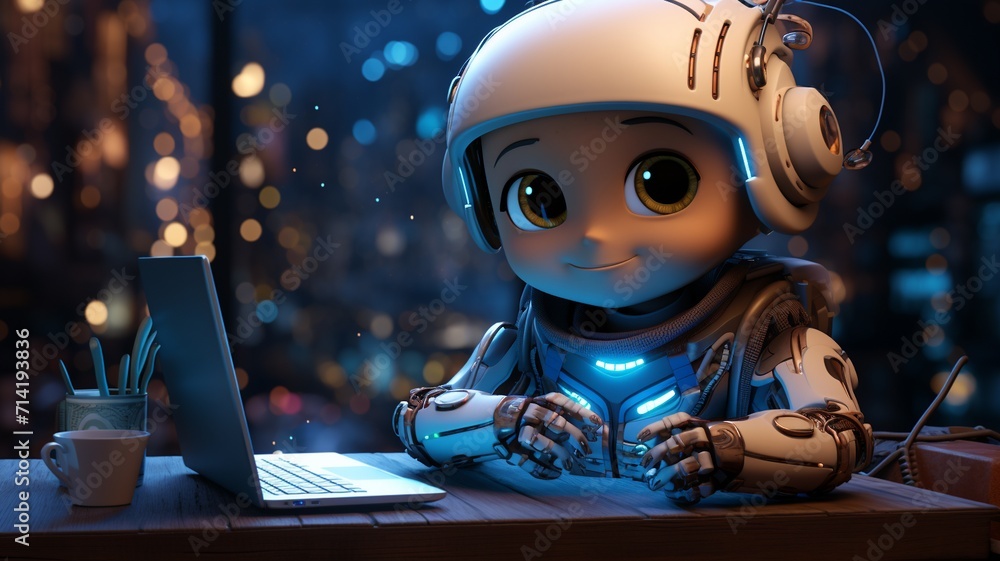 Poster 3d render customer support chatbots: develop an ai-powered chatbot to handle customer inquiries and 