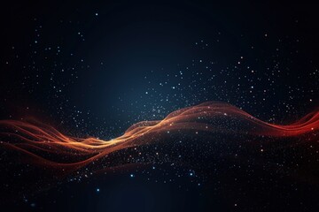 Abstract digital wave background with particles.