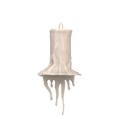 3d render candle light isolated