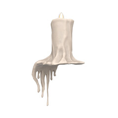 3d render candle light isolated