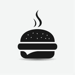 Burger vector icon. silhouette burger. Burger illustration isolated on a white background