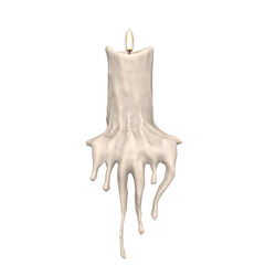 3d render candle light isolated