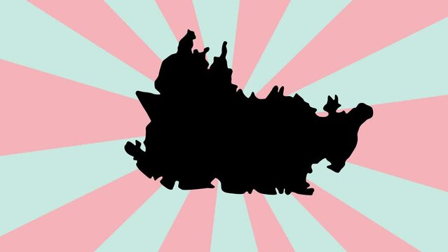 Animated map of the city of Bandung in Indonesia with a rotating background