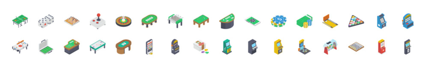 Game and gambling icons vector illustration