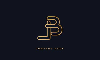 JB, BJ, J, B Abstract Letters Logo Monogram