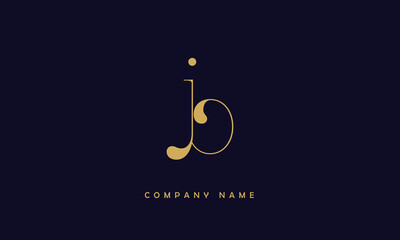 JB, BJ, J, B Abstract Letters Logo Monogram