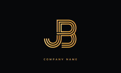 JB, BJ, J, B Abstract Letters Logo Monogram