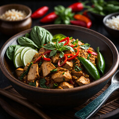 Spicy Basil Chicken - Thai Stir-Fried Delight