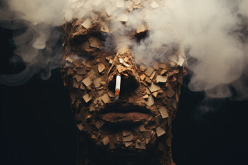 Nicotine addiction abstract background