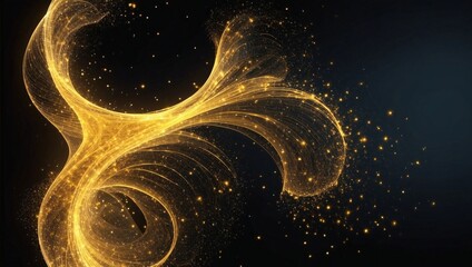 gold particles abstract background with shining golden.