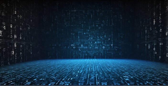 Texture Technology abstract binary code blue mode hacked.