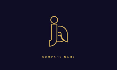 JA, AJ, J, A Abstract Letters Logo Monogram