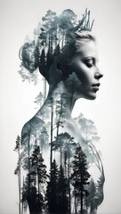 Forest blend with woman body