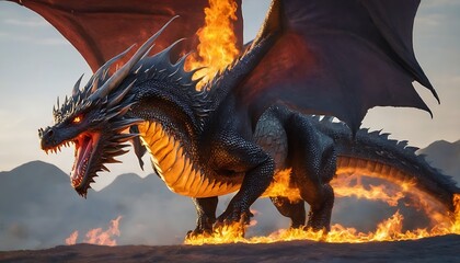 dragon in fire 1