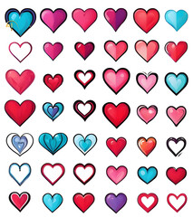 Set of valentine hearts