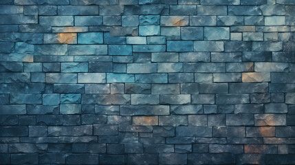 Old brick wall background, cold colors grunge texture or pattern for design. Generative ai