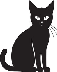 black cat illustration vector silhouette