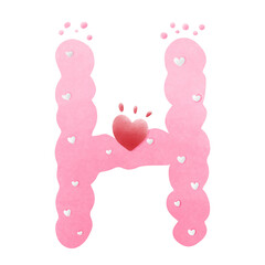 English letters png pink with heart