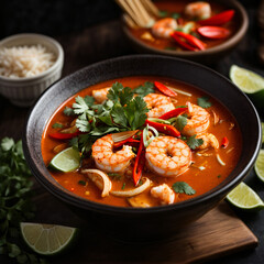 Tom Yum Goong - Spicy Thai Shrimp Soup Bursting with Flavor