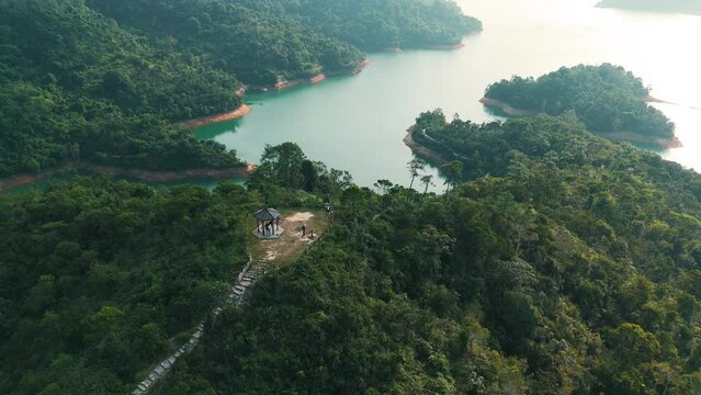Aerial View of Hong Kong&rsquo;s Natural Scenery around Shing Mun Reservoir
