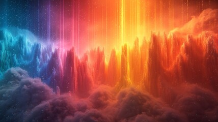 A stunning 3D render of an abstract multicolor spectrum ,generative ai