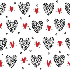 Valentine's day hearts vector seamless pattern.