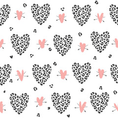 Valentine's day hearts vector seamless pattern.