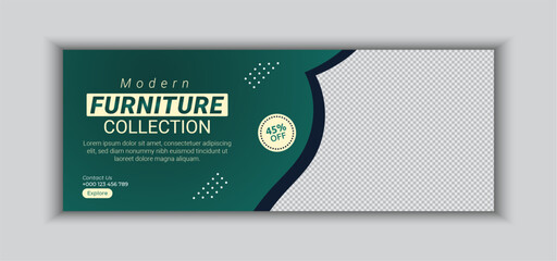 Modern Furniture Collection of unique minimalist design. Web banner, flyer or poster social media post template design. Digital advertising banner promotion of vector. - obrazy, fototapety, plakaty
