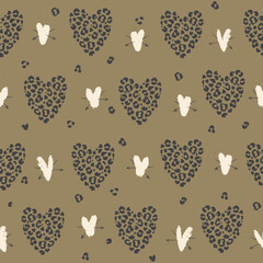 Valentine's day hearts vector seamless pattern.