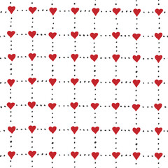 Valentine's day hearts vector seamless pattern.