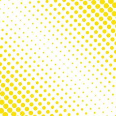 abstract seamless minimalistic thin to thick yellow halftone dot pattern.