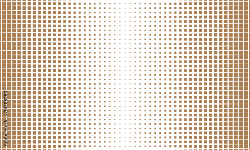 Poster abstract seamless minimalistic brown rectangle halftone dot pattern.