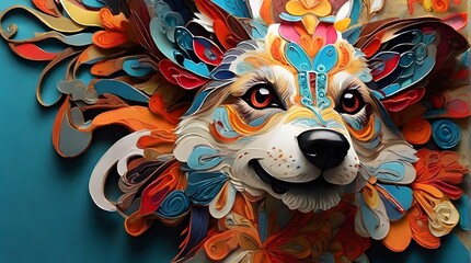 mask for carnival od a dog , ai generated